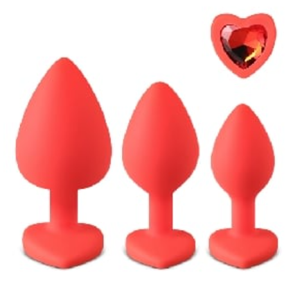 Anal Plug with Heart Diamond (set)